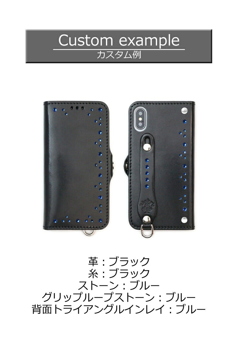 トライアングルインレイ 手帳型 ケース 14色 iPhone18Pro 18ProMax iPhone17 17Pro 17ProMax Air 17e iPhone手帳ケース Pixel手帳ケース GooglePixel11ProXL Xperia手帳ケース Xperia1VIII Galaxy手帳ケース GalaxyS26Ultra TPU 栃木レザー 本革 リッキーズ 名入れ r160