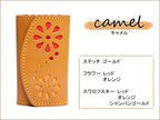 ダブルフラワーキーケース　8色 スマートキー キーレス カギ 鍵 ケース キーカバー キーキャップ マイナンバー クレジット  カード お札 ラインストーン レディース 女性 花 フラワー かわいい おしゃれ ?プレゼント お祝い 栃木レザー 本革 革 名入 リッキーズ r202
